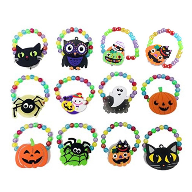 Zzz Gelang Tangan Manik-Manik Dengan Lampu Led Luminous Untuk Properti Pesta Halloween