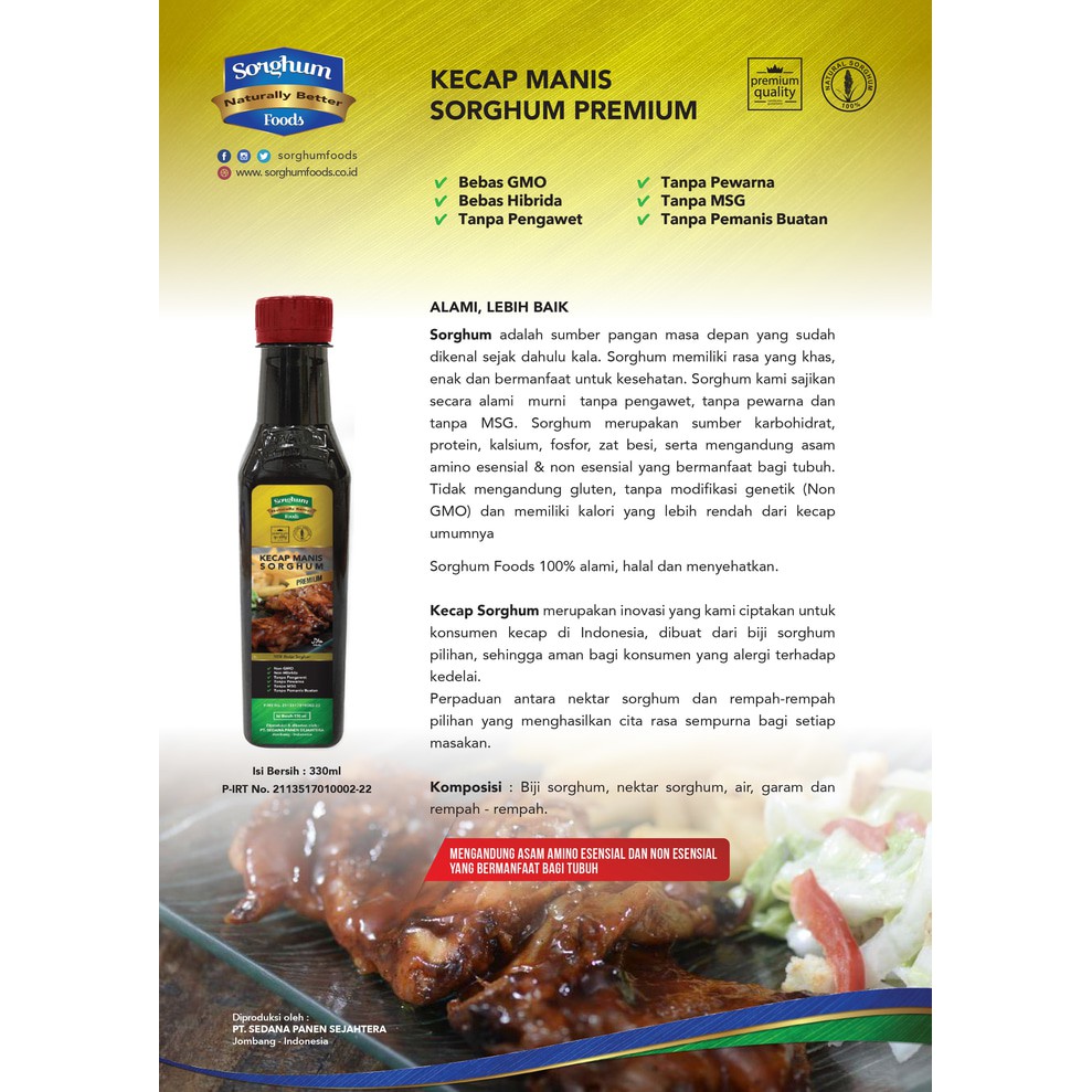 

Sorghum Sweet Soy Sauce / Kecap Manis Sorghum 330 ML