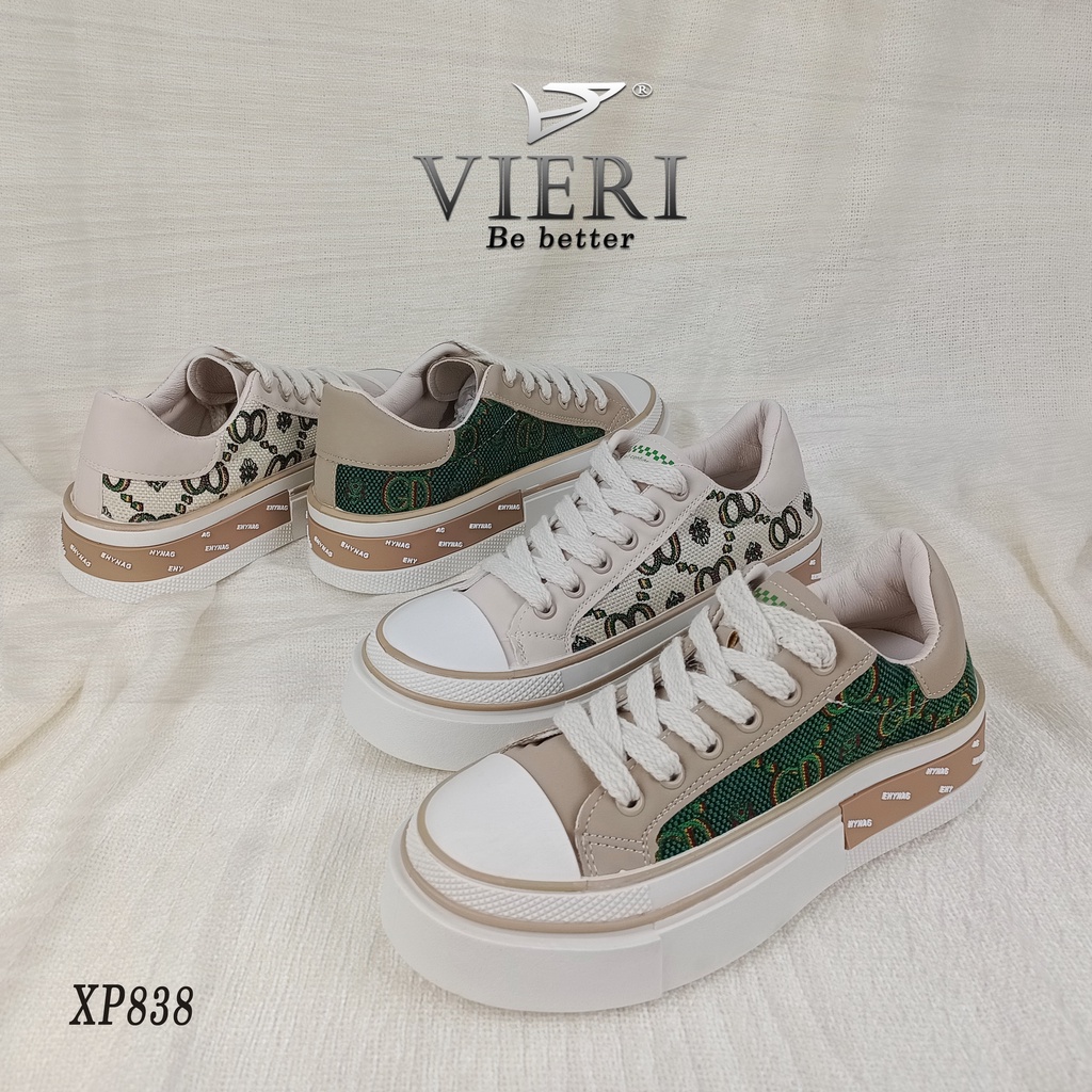 VIERI Sepatu Sneakers Wanita Sport Shoes Cream XP838-4