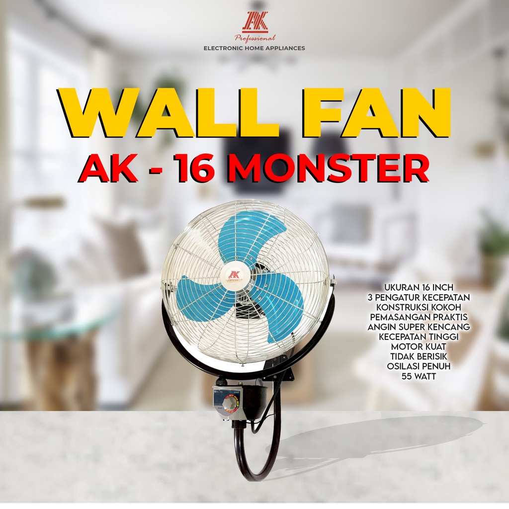 AK - Kipas Dinding AK Besi 16&quot; JDN Monster MURAH BANGET / GARANSI RESMI