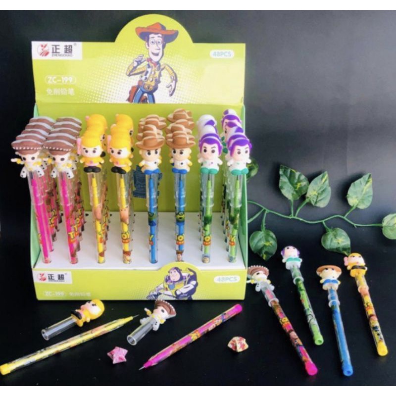 (4pc) pensil lantu/lantu bensia/pensil cabut lucu/pensil bongkar pasang-Toys Story