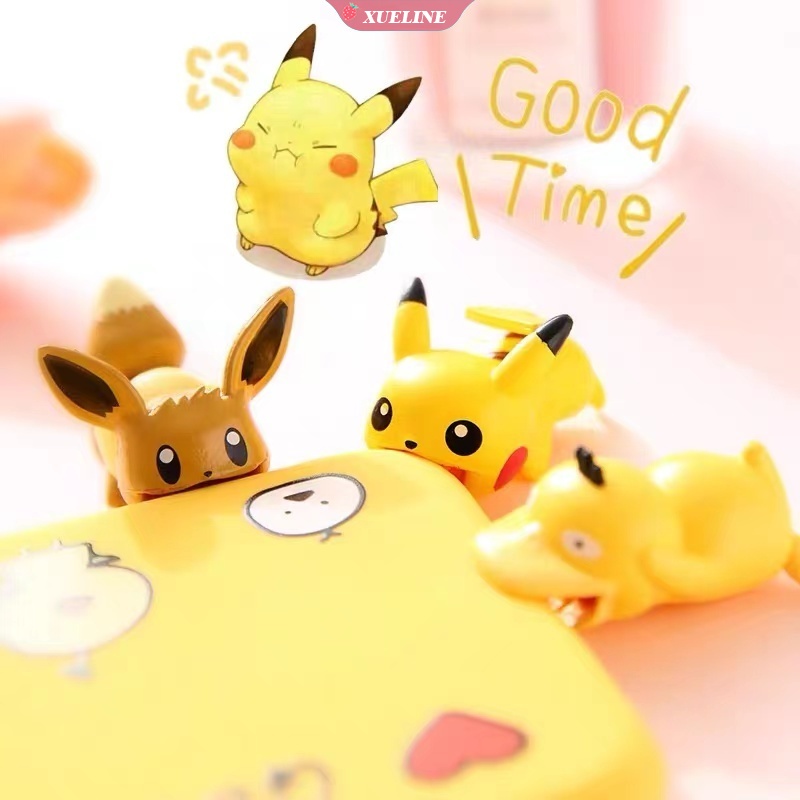 Pelindung Kabel Charger USB Bentuk Anime Pokemon Pikachu Untuk iPhone