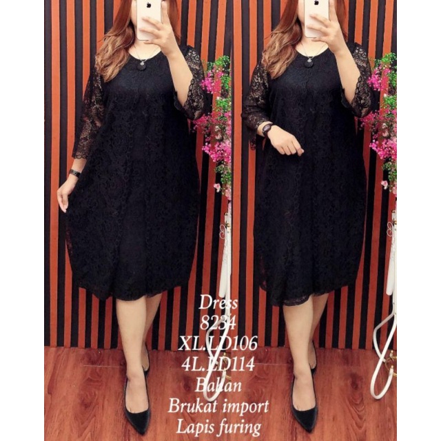 dress hitam brokat / baju kondangan / baju pesta