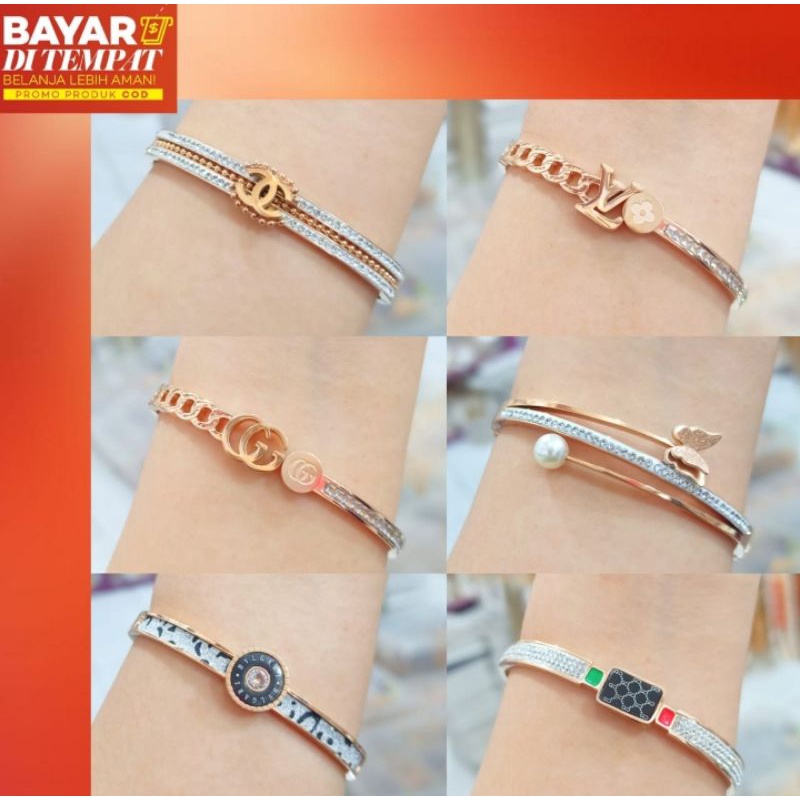 TITANIUM Gelang Bangkok Branded RoseGold Anti Karat&amp;Anti Luntur