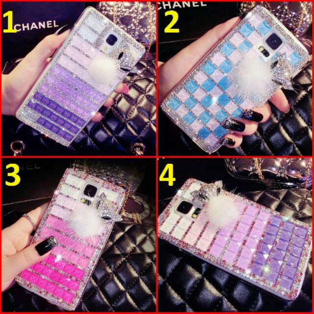 ( BISA COD ) BLING CASE FULL STUDED + ACC Casing oppo F11  [ Geser Utk Motif Lainnya ]