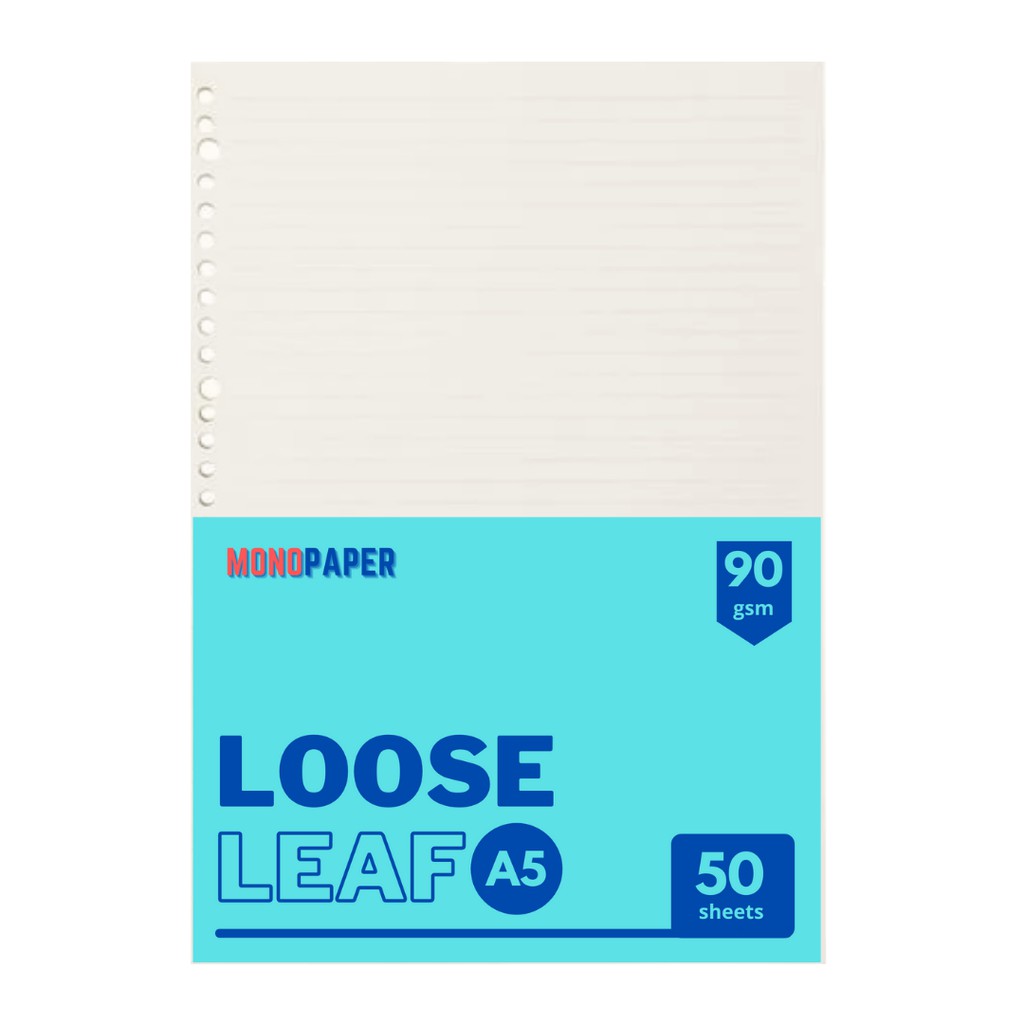 

Loose Leaf A5 - Bookpaper/ Kertas File Grid Dotted Lined Blank Ruled