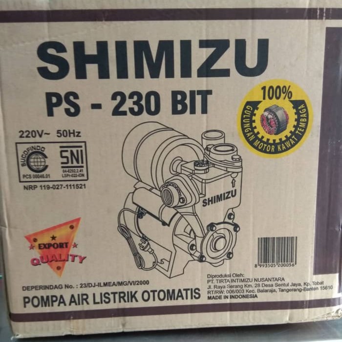 [ud.berkahsentosa] -  Shimizu PS 230 BIT Pompa Air Listrik Otomatis Mesin Pompa Pendorong Murah