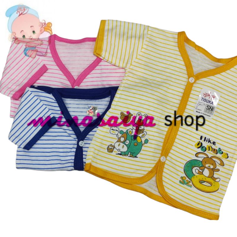 TISUKA BY DOLPHIN 3 pcs dan 6 pcs Baju Bayi SNI Lengan Pendek Motif Kancing Depan