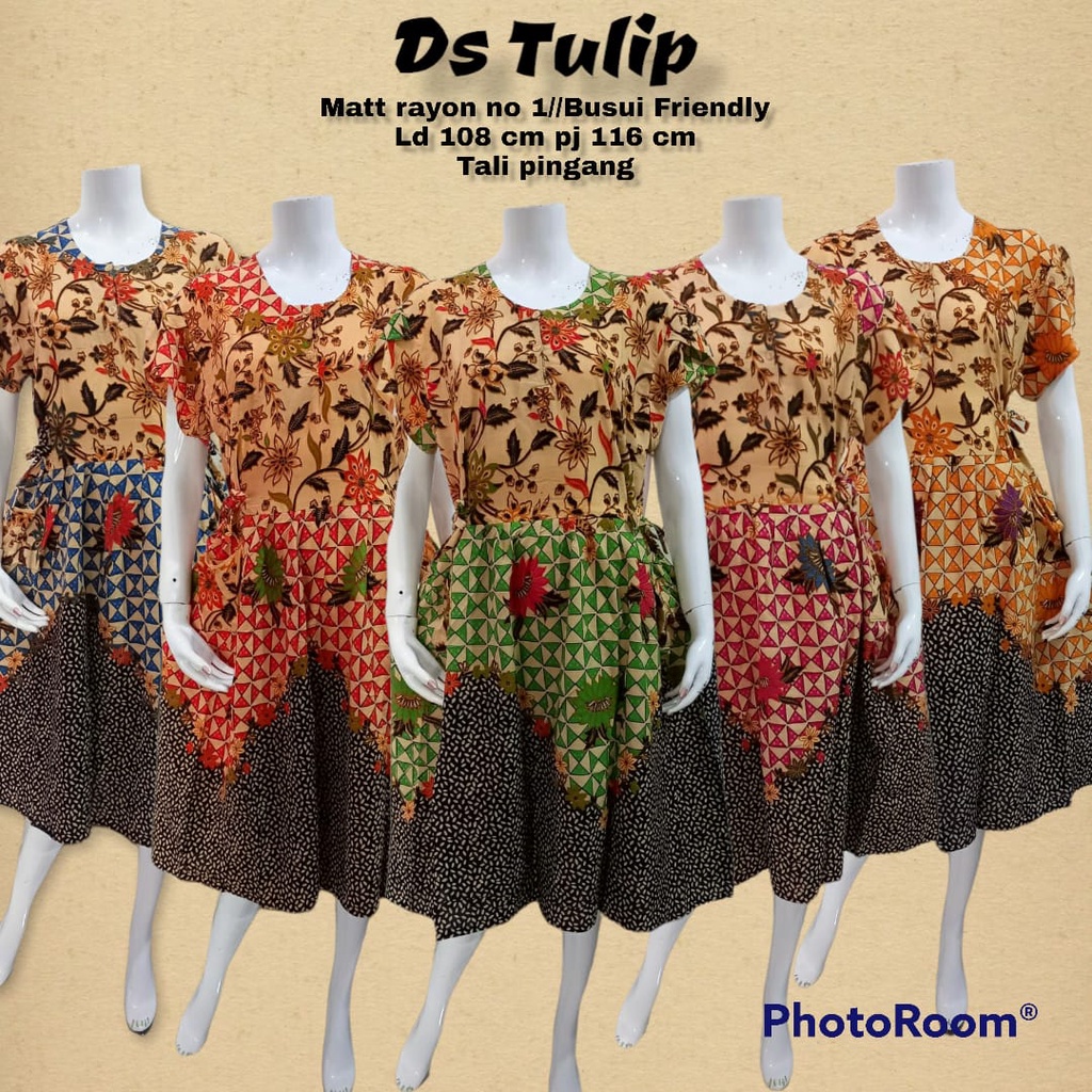 Daster Tulip Motif Batik Bali Daster Summer by Batik Lady Fashion