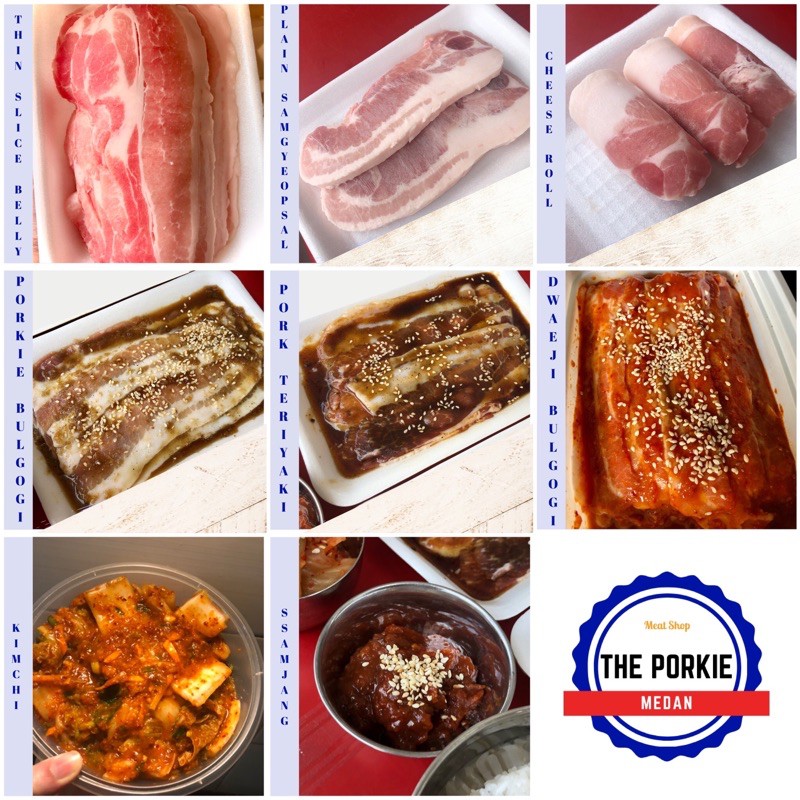 

KHUSUS MEDAN Non halal daging Thin slice Pork Belly samcan KOREAN BBQ ThePorkie.Medan bacon babi