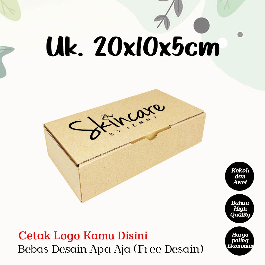 

(+SABLON) Kardus Custom Uk. 20x10x5 CM Bebas Desain / Kardus Packing Olshop Aksesoris Souvenir Wedding / Dus Box Gift Packaging Online Shop HIjab, Koas Kaki, Snake dan Kue