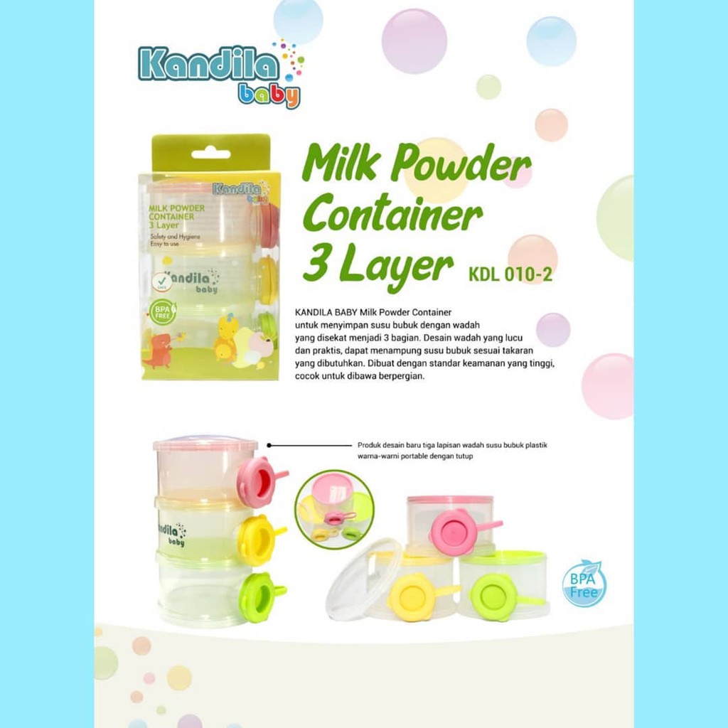 Kandila Baby Milk Powder Container 3 Layer