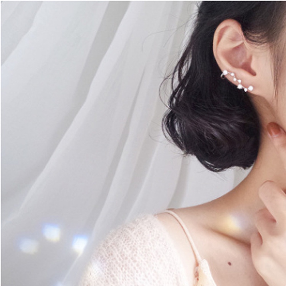 Anting Bahan Sterling Silver Bentuk Bintang Gaya Korea Untuk Wanita