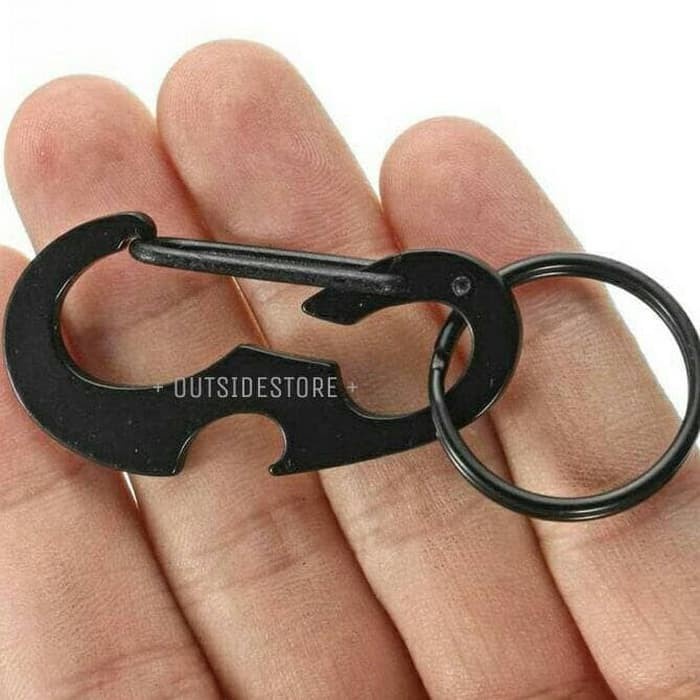 Carabiner Pembuka Botol Stainless Steel EDC Multifungsi Karabiner