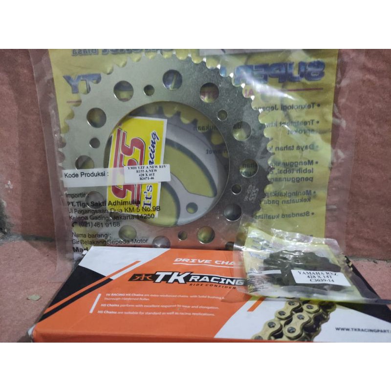 GEAR SET SSS R15V3 RANTAI TK RACING/VIXION R 155/MT15/XR155/ALL NEW R15 V3/