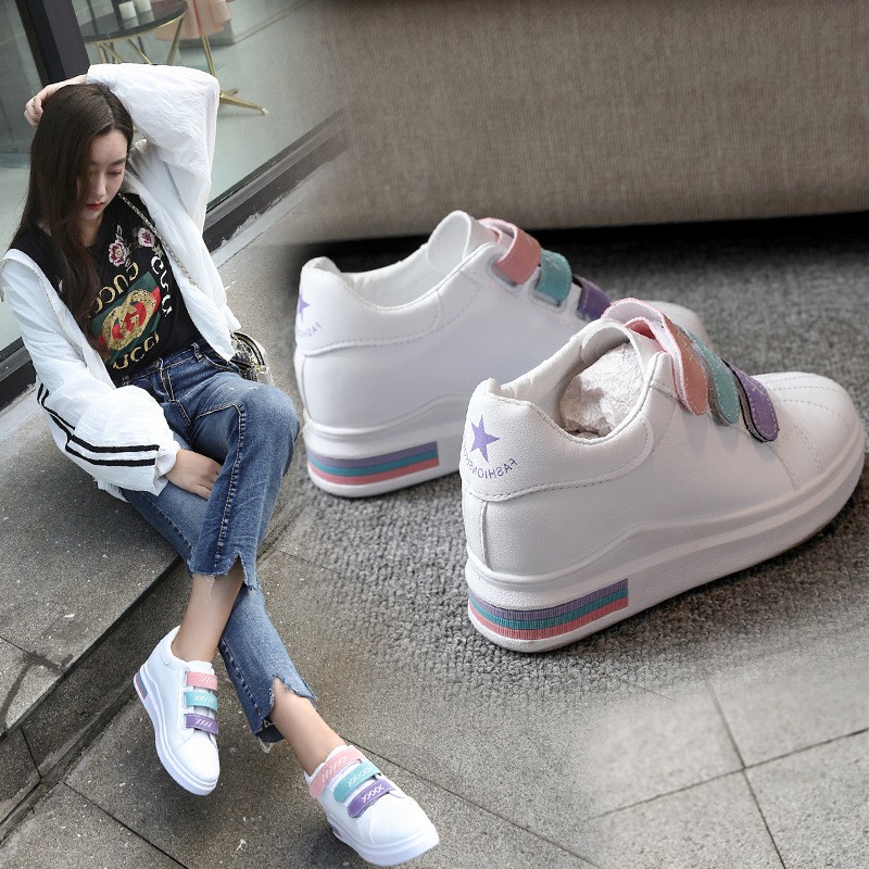 Sepatu Sneakers Wanita Model Sport Casual Velcro untuk Santai