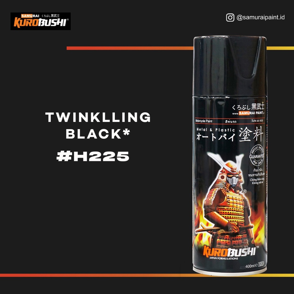 Samuraipaint, Twinkling Black H225 Cat Aerosol Kualitas Kompresor