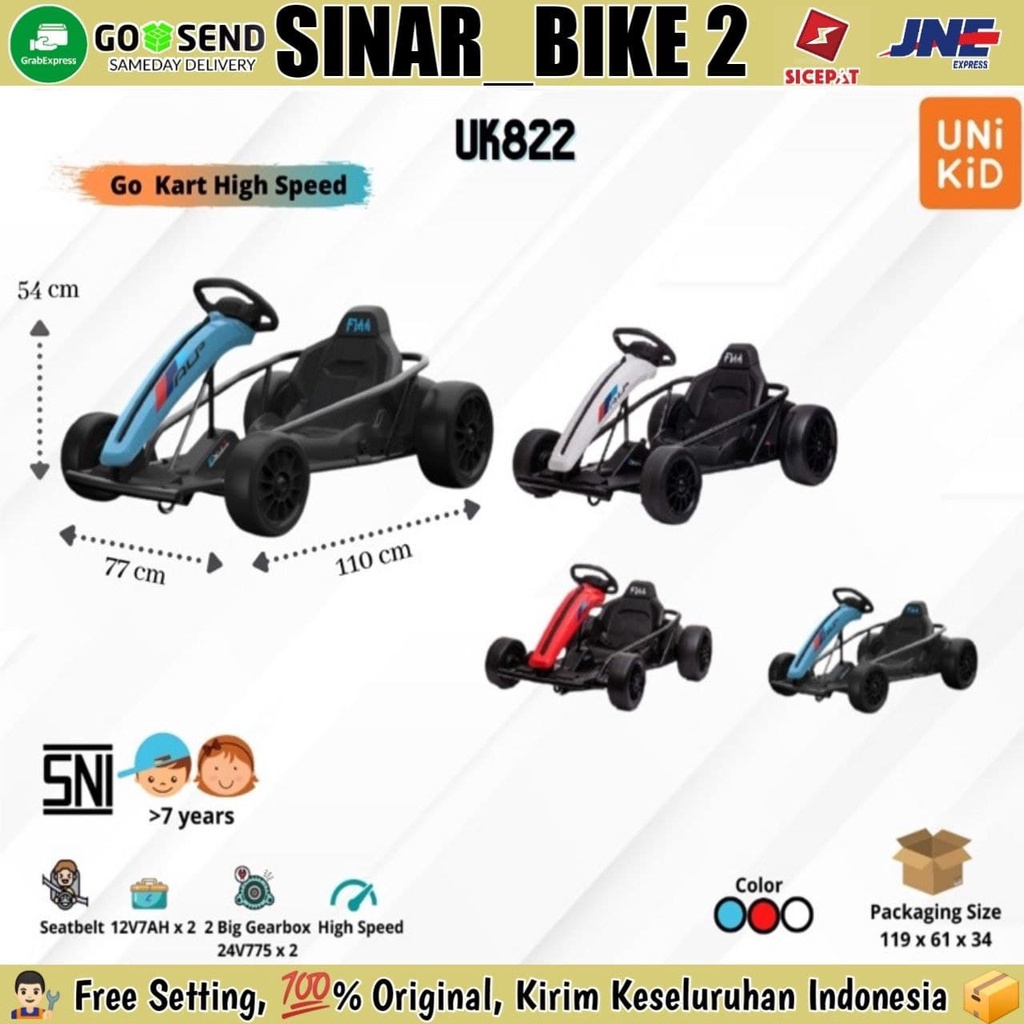 Jual Mobil Mobilan Aki GOKART UNIKID UK-822 Mainan Anak Bisa Untuk ...