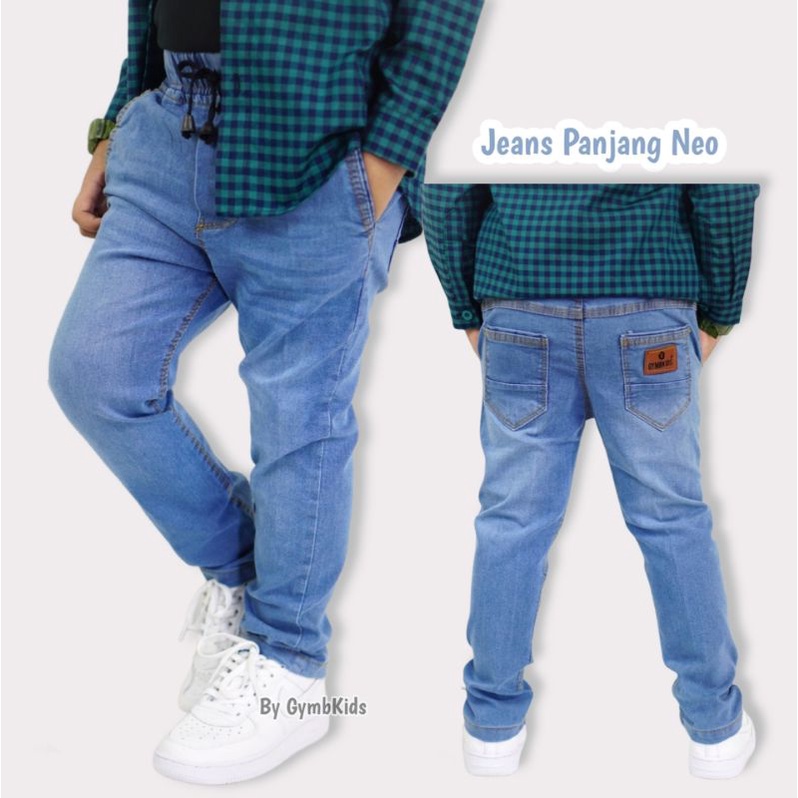 Celana Panjang Jeans Anak NEO by Gymbkids 3-11Tahun Biru Muda