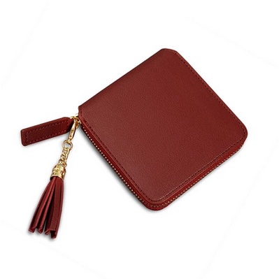 DOMPET MINI - Dompet Pendek Fashion Wanita Dompet Kecil Rumbai Korea Wanita Dompet Ritsleting Persegi Sederhana Dompet Koin Wanita Dompet Lucu