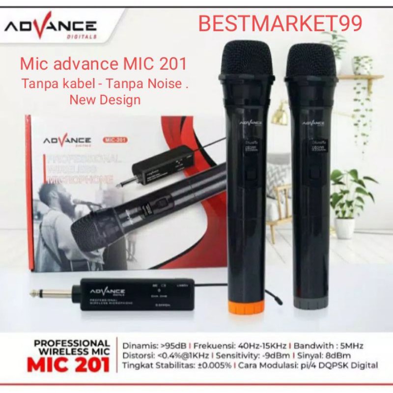 Mic Wireless Advance Mic 201. High Quality