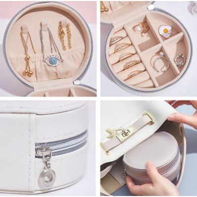 BULAT TEMPAT PERHIASAN Anting Kalung Cincin Box Travel(mini)