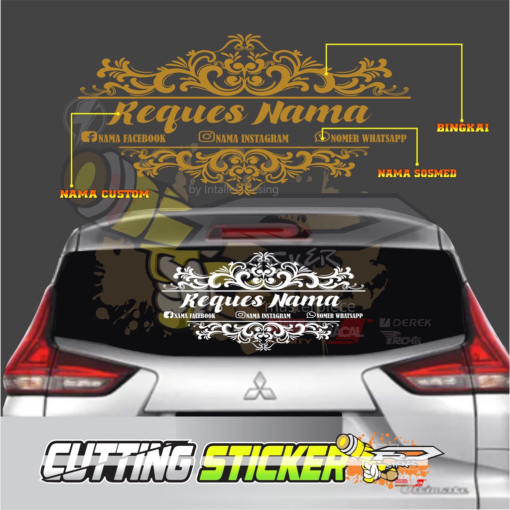STIKER CUTTING CUSTOM KACA BELAKANG MOBIL
