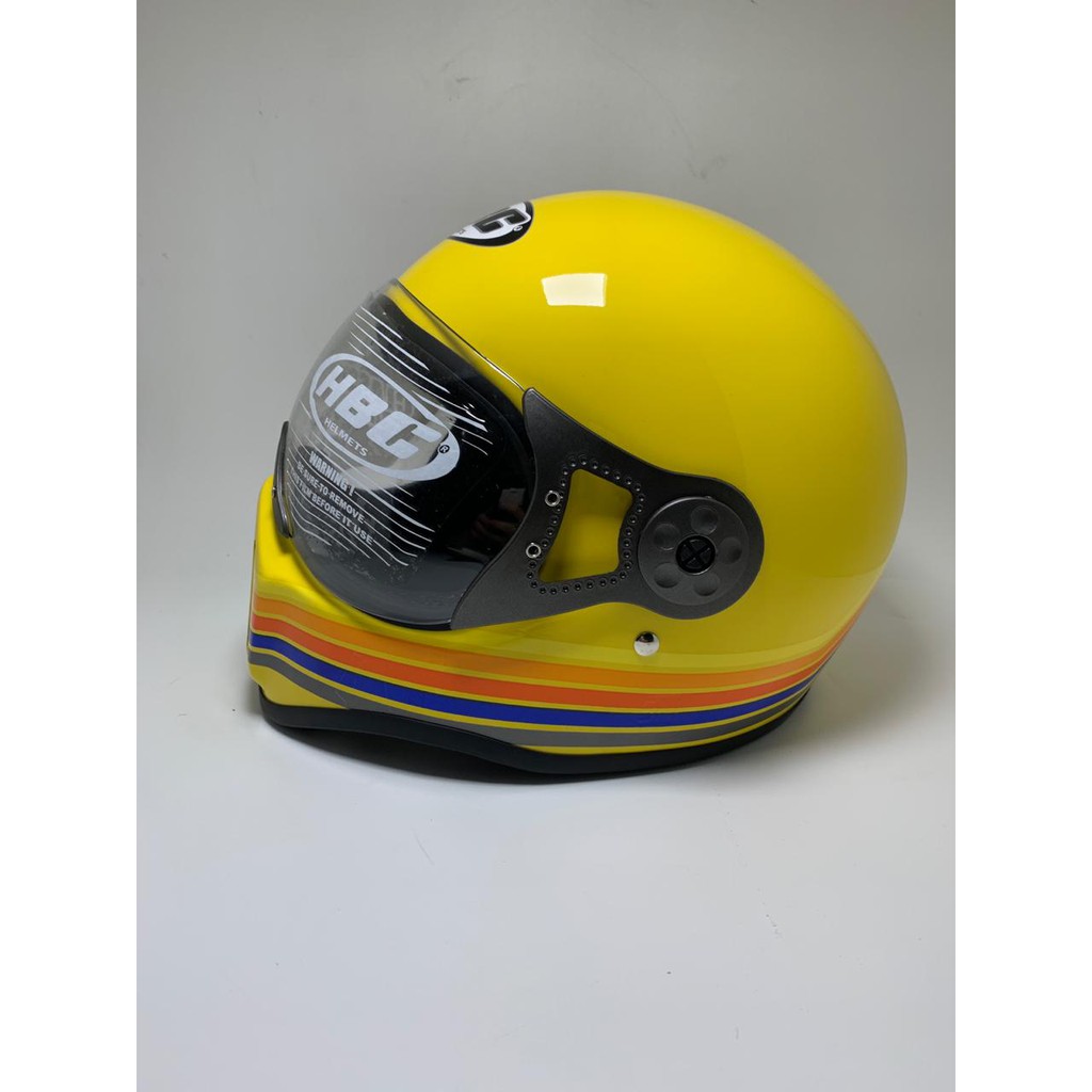 HELM CAKIL HBC PILOT VISOR STRIP YELLOW ( Fullface / Retro / Klasik / Vespa )