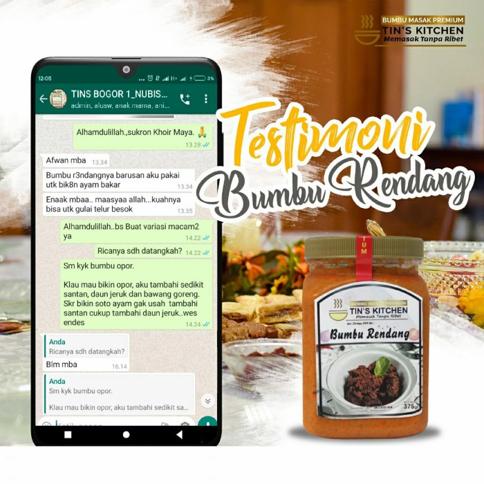 

Bumbu Rendang Tin'S Kitchen (375Gr) 076