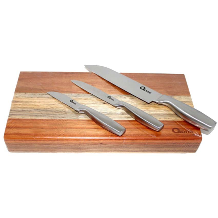 Oxone OX-615 Bamboo Board with Hidden Knife Tray Talenan dan Pisau Set Sayur