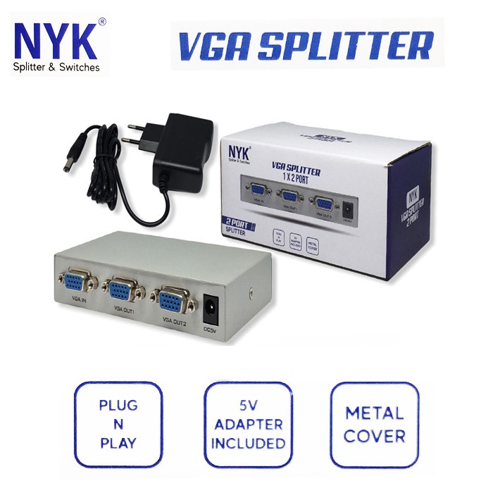 VGA SPLITTER 2 PORT – 1 INPUT KE 2 OUTPUT MONITOR / PROYEKTOR