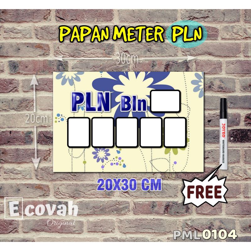 

Ecovah Papan Meter Listrik PLN PAM motif Unik - Floral 04