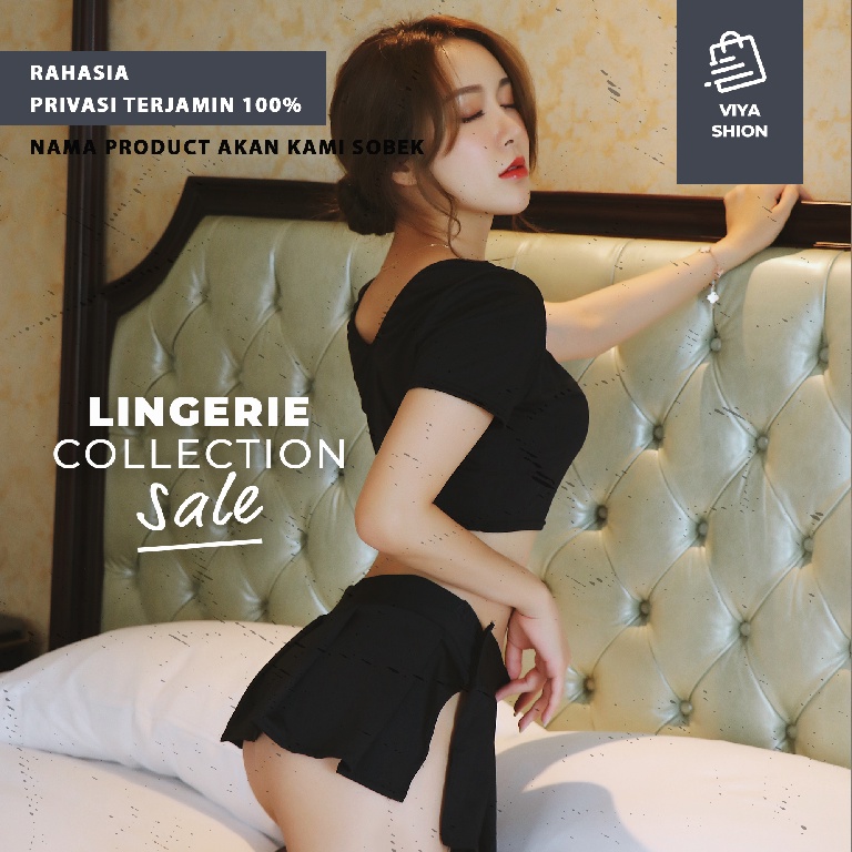 Sleepwear Wanita Sexy Setelan Lingerie Set Setelan Baju Tidur Cewek Seksi Hot Korea Cantik Menarik Premium VS17-5