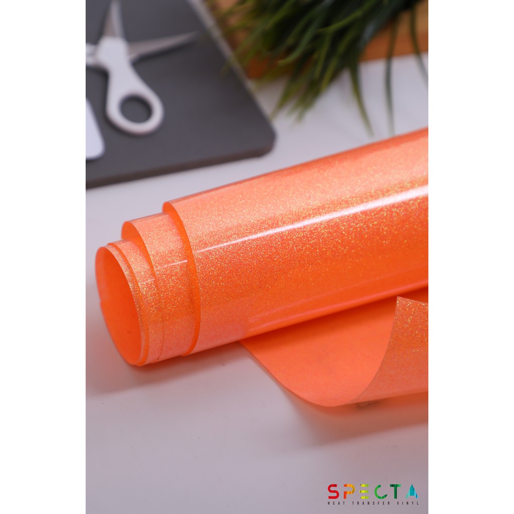 POLYFLEX GLITTER KOREA SPECTAFLEX GLITTER GT-10 HTV FLUORSCENT ORANGE