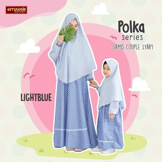 Gamis Mom & Kids Polkadot by Arruwais / Gamis Couple Mom & Kids