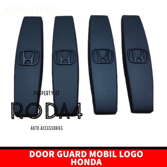 Door Guard Pelindung Pintu Mobil Logo Honda Hitam Model Oval