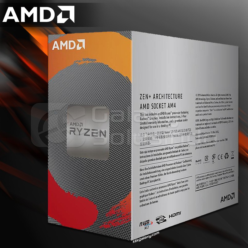 AMD Ryzen 3 3200G 3,6Ghz - 4Ghz / 4 Core + 4 Thread - AM4