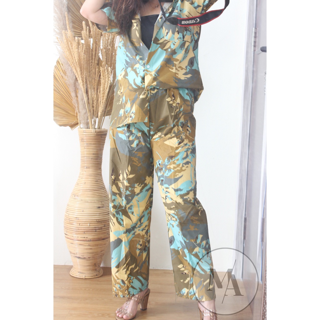 DAILY SET RAYON tiedye- HOMEY SET FIT Xl - PAJAMA SET RAYON -  PIYAMA RAYON-azkia tosca