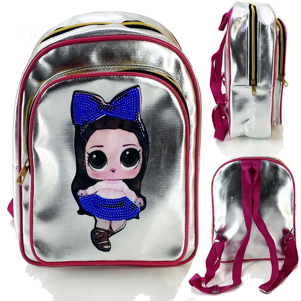 SEQUIN LAMPU Tas Ransel Sequin Lampu Tas Nyala Usap KILAP Kathrine SILVER