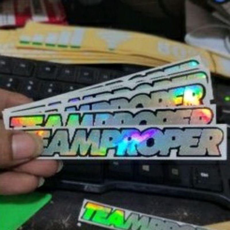 stiker TEAMPROPER, stiker Cutting motor, mobil, dan laptop