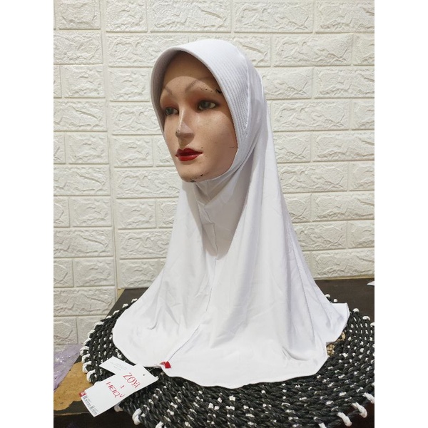Hijab instan Bergo zoya marsha HB&HL HEIQ-Putih HL HEIQ