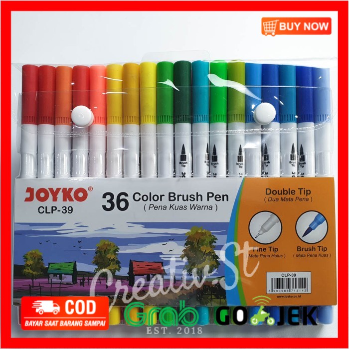 

(BISA COD) Joyko Brush Pen 36 Warna Brush + Pen CLP-39 SET