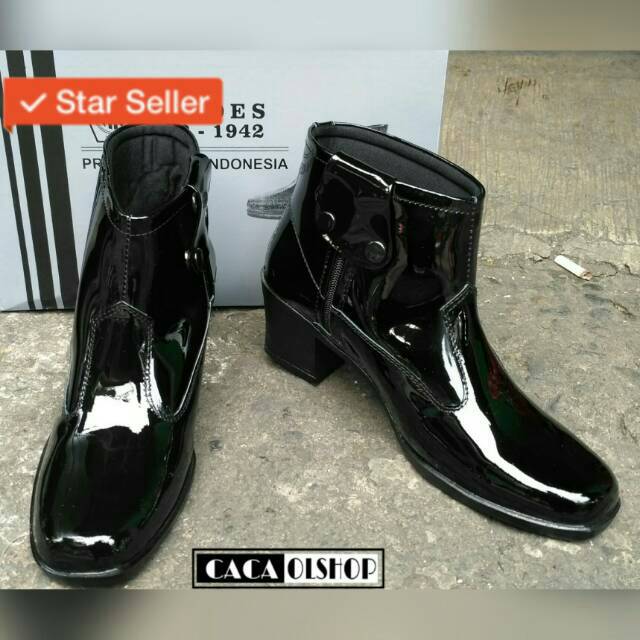 AR Exclusive Sepatu PDH PDL Wanita Ankle Boots PDLSus Polwan Secwan 1707 Kilap TNI POLRI Security