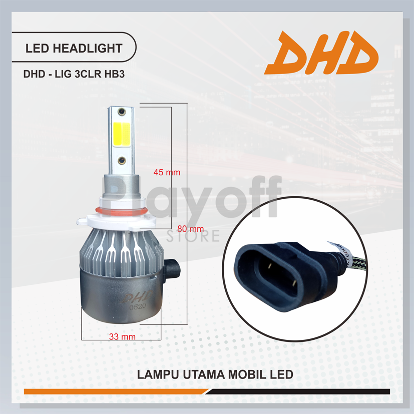 [2pcs] LED HB3 Headlight Lampu Mobil DHD