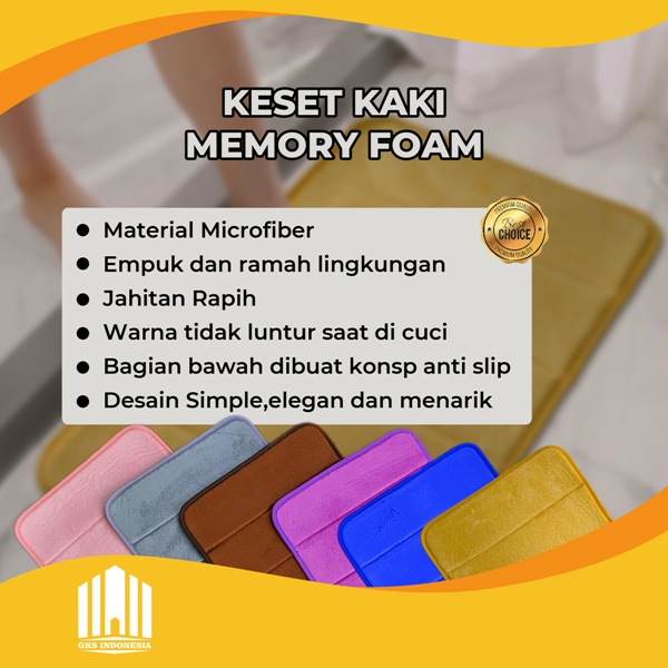 Keset Kaki Anti Slip Bahan Memory Foam Keset Kamar Mandi Serap Air Menyerap Karpet Keset Polos