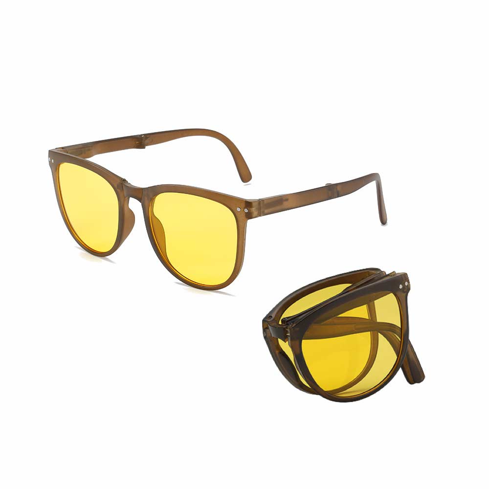 Kacamata Lipat [ Kuning ] UV400 - Anti Radiasi - Sunglasses Pria &amp; Wanita Korea - HM8092