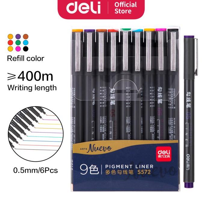 

Deli Fine Liner / Spidol Berwarna 0.5Mm Isi 9 Warna Tahan Air S573