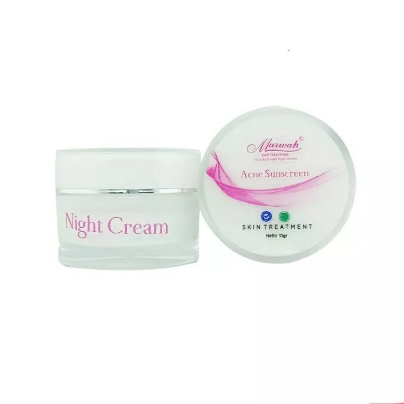 MARWAH SKINCARE NIGHT CREAM OILY / KRIM MALAM BRIGHT TEATREE / NIGHT CREAM DIAMOND AGING (10g)