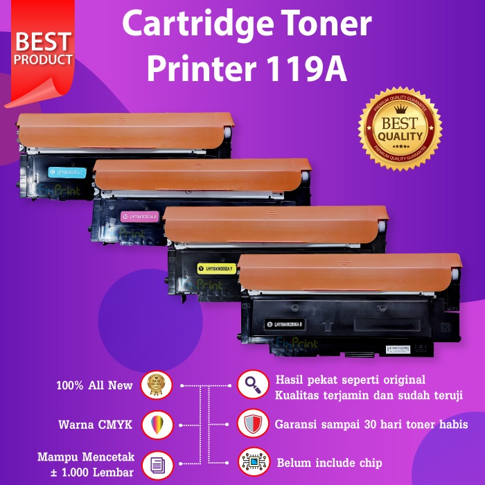 Cartridge Toner Compatible 119A W2090A W2091A W2092A W2093A Printer HP 150a 150nw 178nw 179nw 179fnw