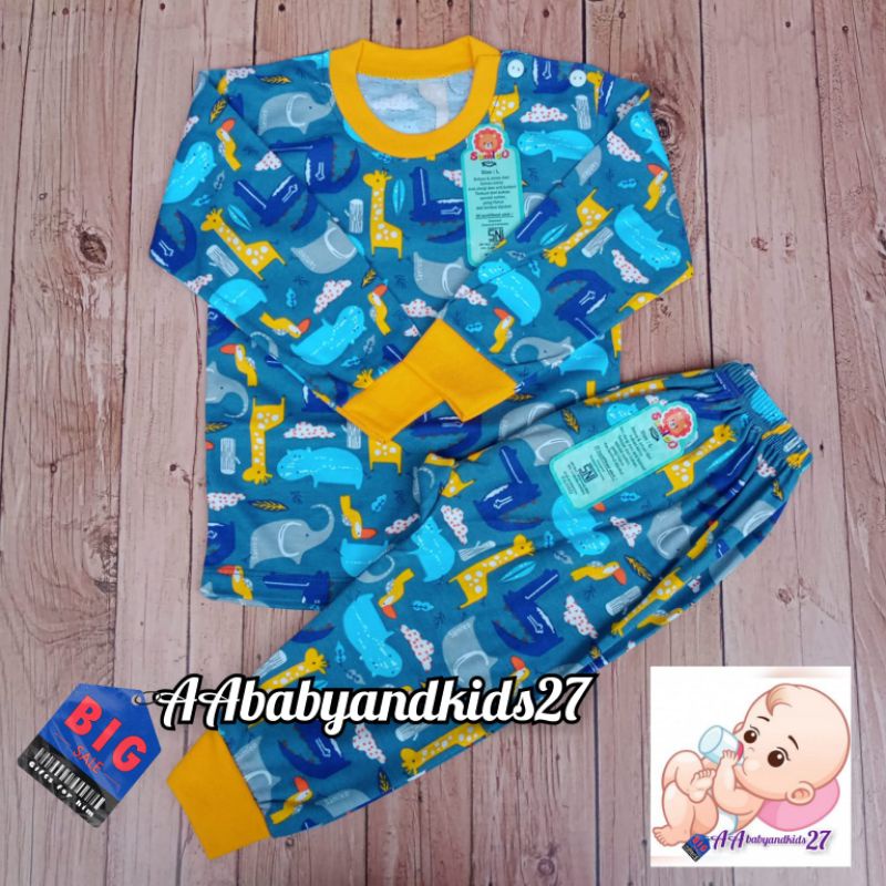 TERBARU DAN TERLARIS!!!SAMLEO SETELAN BAYI LENGAN PANJANG KANCING BAHU FULLPRINT UK M L XL SNI